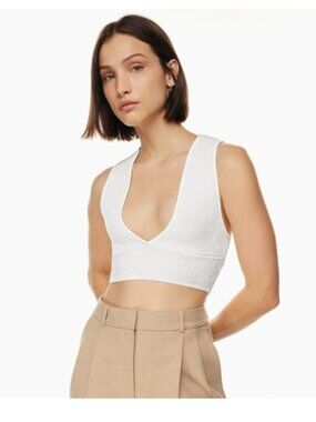Aritzia Babaton Sculpt Knit Deep V Tank | Cropped Smoothing Top